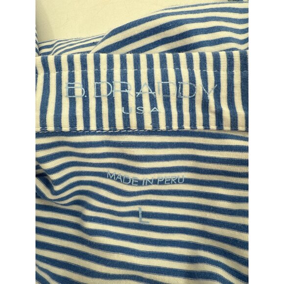 B. Draddy Mens Striped Polo Shirt L Embroidered Sleeve Ireland Flag Emblem - Picture 5 of 6